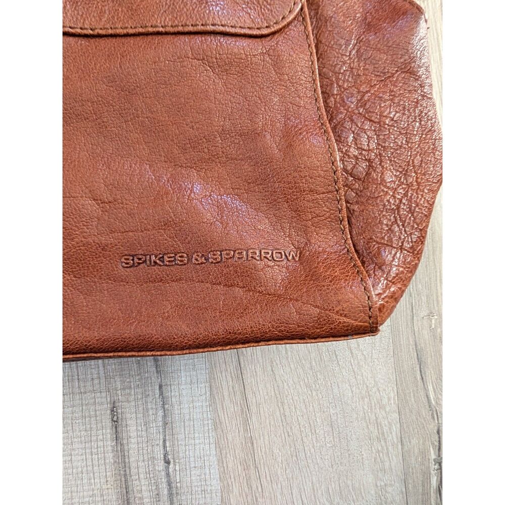 Spikes & Sparrow Leather Shoulder Bag Brown Cognac (B8) - Picture 3 of 12